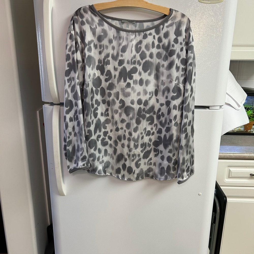Gray Leopard Print Women's Top